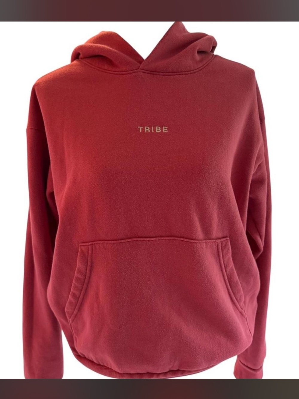 Tribe Kelley Embroidered Hoodie in Tailgate Red
